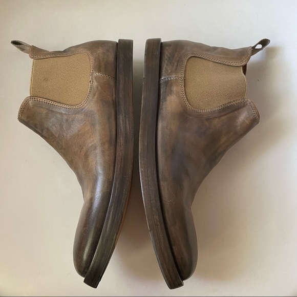 Shoto • Leather Ankle Boots Taupe Tamponato Sz 37 Made In Italy New In Box - Picture 14 of 16